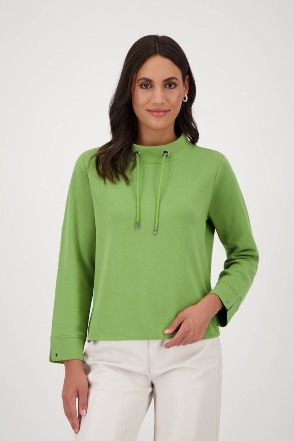 Monari Sweatshirt 809148 Stehkragen mit Bindeband für individuellen Look