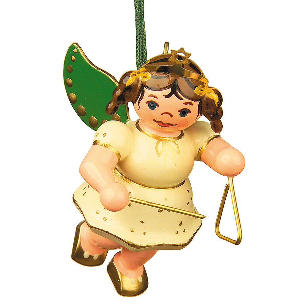 Hubrig Volkskunst GmbH Dekohänger Christbaumschmuck Engel mit Triangel (6cm) von Hubrig Volkskunst