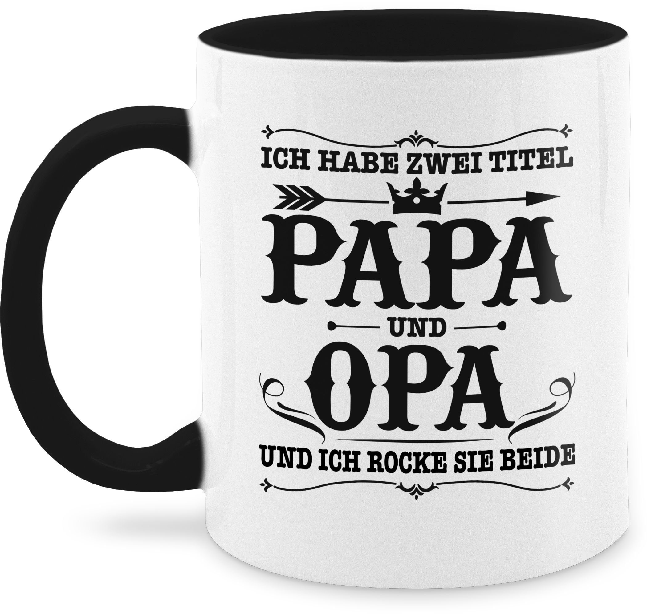 und Keramik, Titel habe zwei Geschenk Papa Opa, Vatertag Shirtracer Ich Tasse Kaffeetasse 1 Schwarz