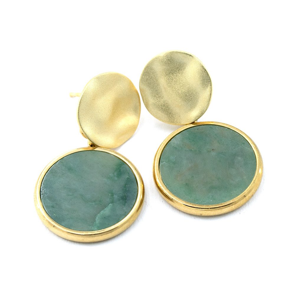 Sergio Engel Paar Ohrstecker Beach Ohrring 03 2-teiliger Ohrstecker mit Natursteinanhänger (Set aus Steckeroberteil und Anhänger, 4-tlg., Set)