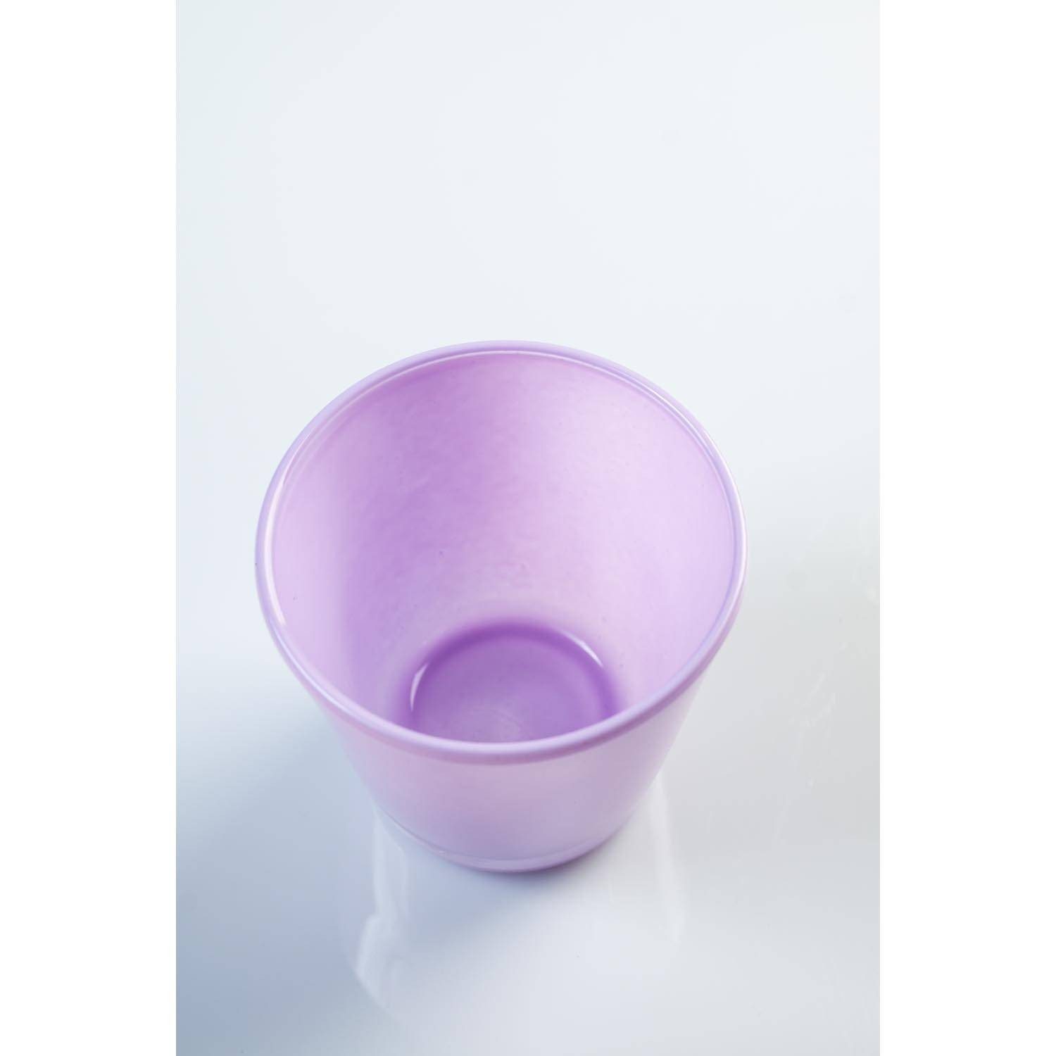 INNA-Glas Kerzenhalter Kleines Teelichtglas - Teelichthalter Alex, lila, 7,5cm, Ø 7,5cm