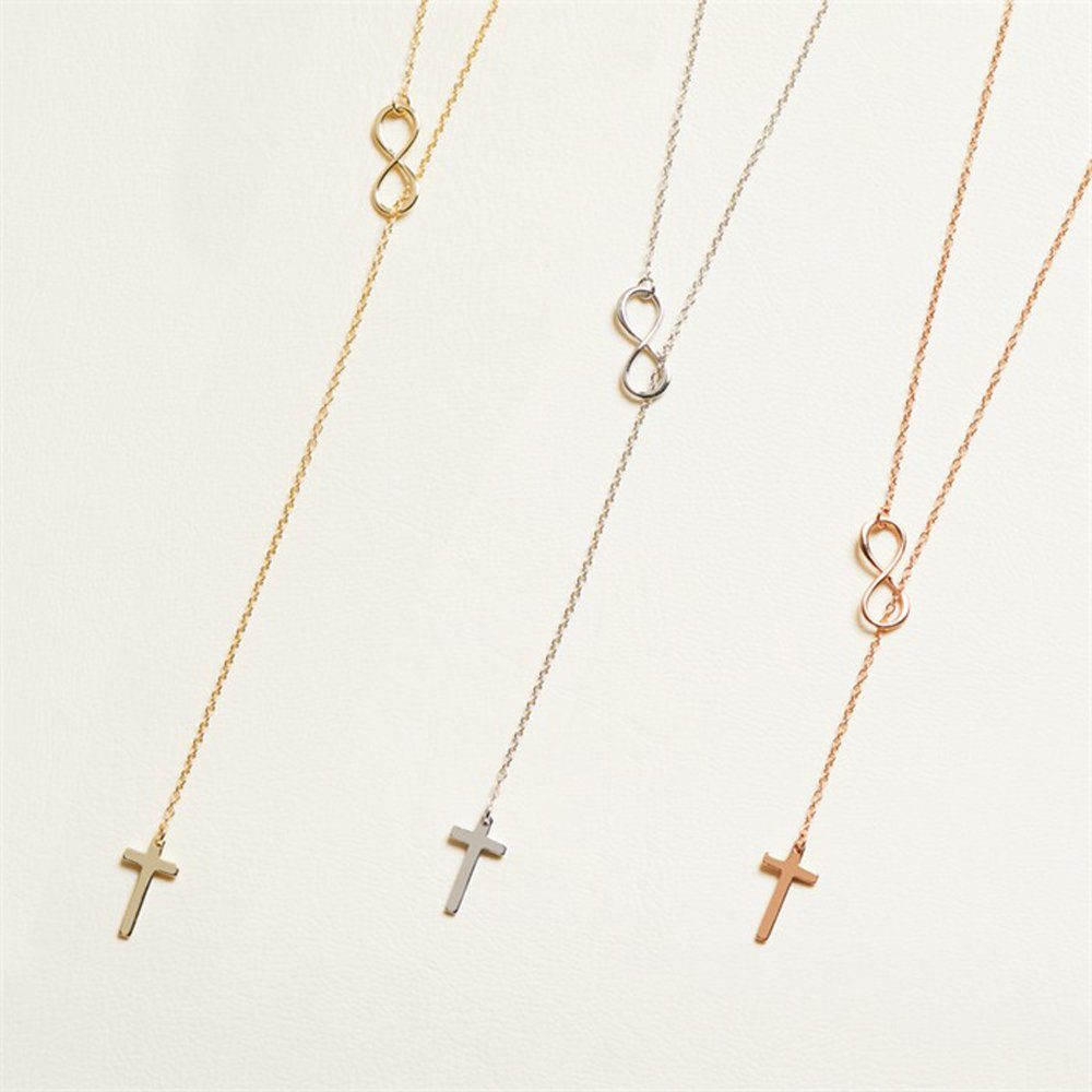 JEWLIX Silberkette Y-Kette vergoldet mit Kreuz Infinity Anhänger SN0370 günstig online kaufen