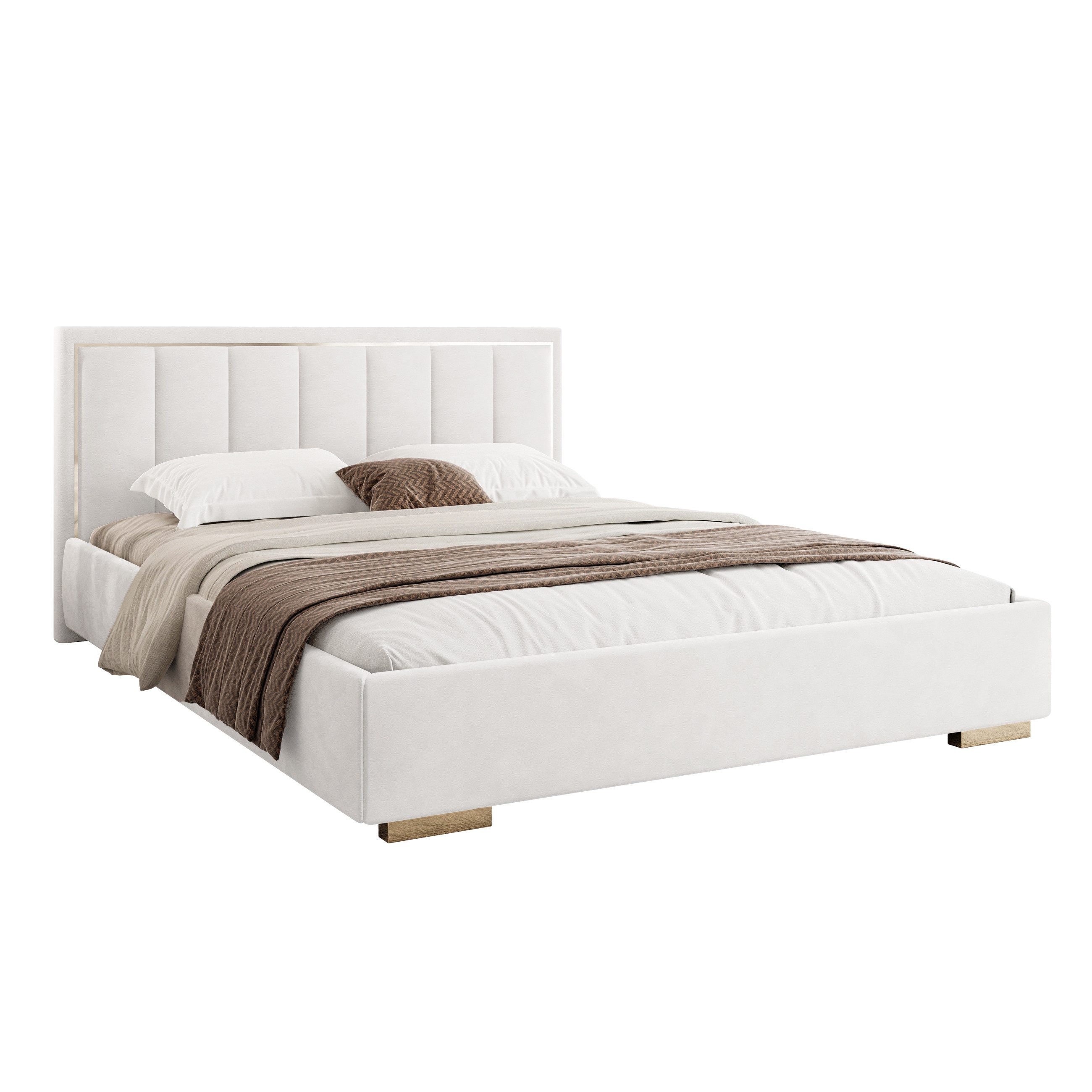 Lookway Polsterbett AURELIA mit Bettkasten und Metallrahmen
