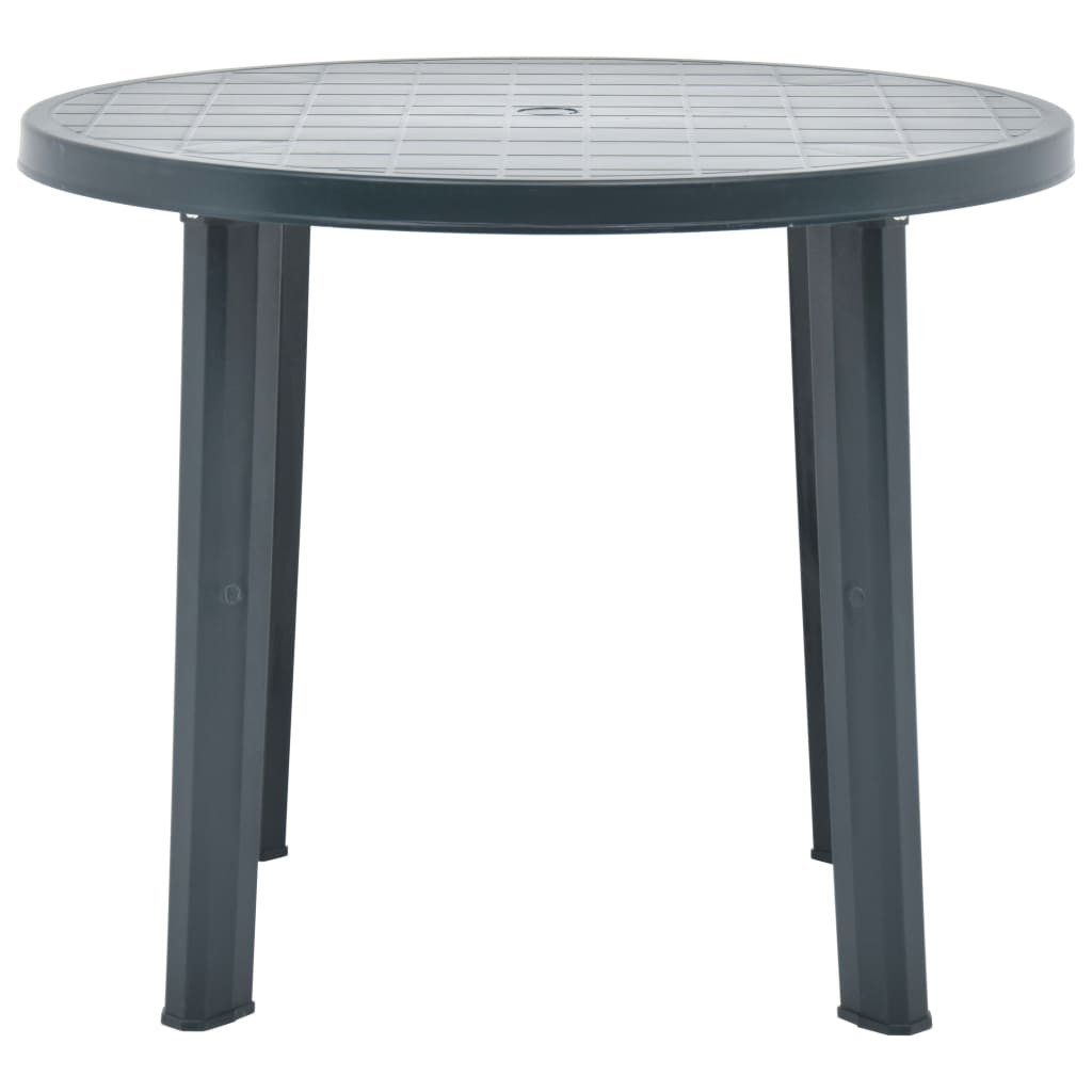 furnicato Gartentisch Kunststoff Grün 89 x 72 cm (1-St), Witterungsbeständiger Outdoor-Tisch, pflegeleicht und montiert