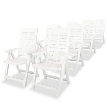 vidaXL Garten-Essgruppe 9-tlg Garten-Essgruppe Kunststoff Weiß Sitzgruppe Set Sitzgruppe