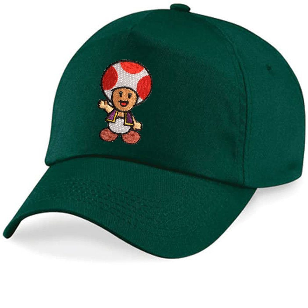 Blondie & Brownie Baseball Cap Kinder Toad Stick Patch Mario Toad Super Nintendo One Size Flaschengrün