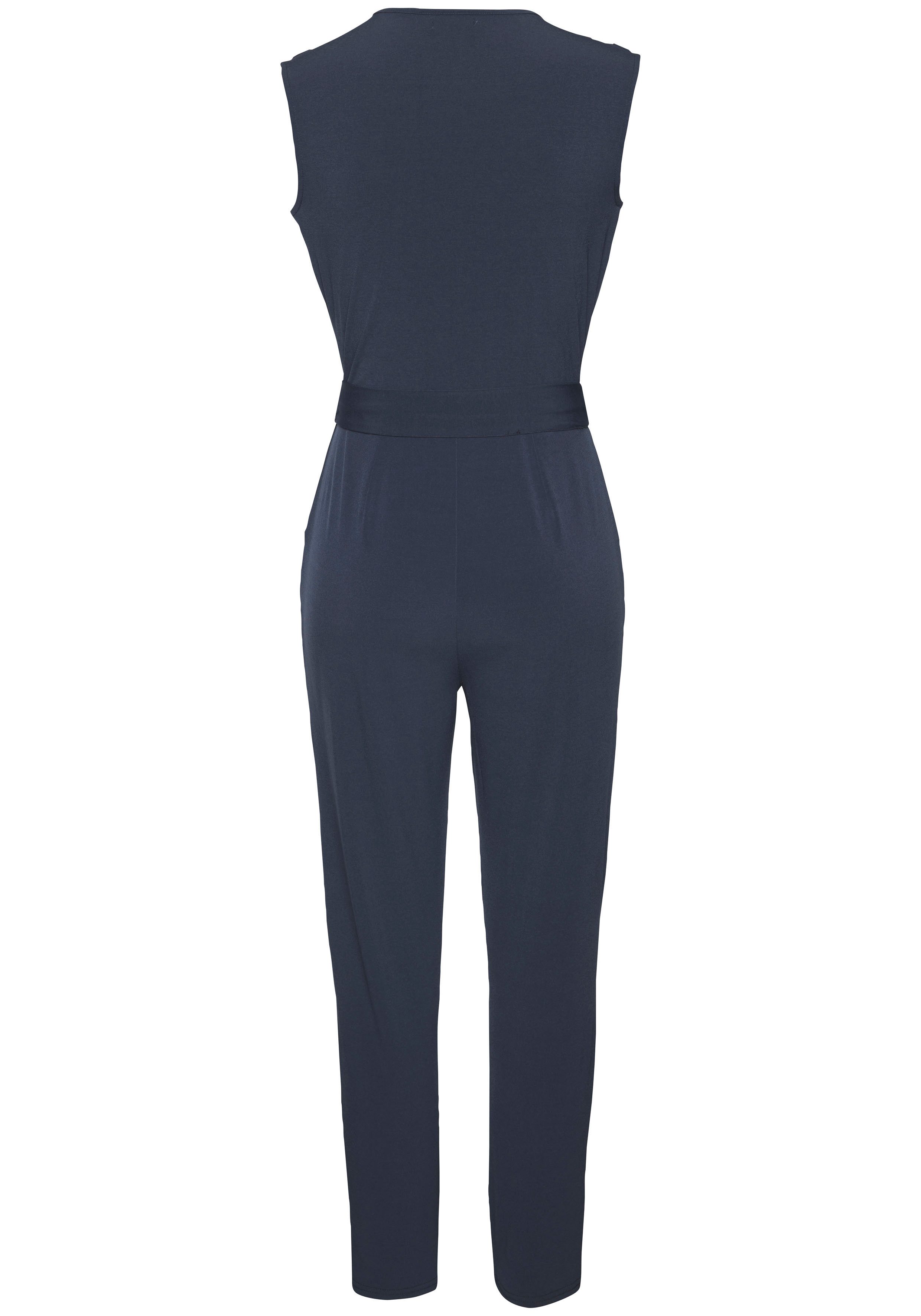 LASCANA Overall (mit Bindegürtel) aus knitterfreier Ware, eleganter Jumpsuit in Wickeloptik, bügelfrei