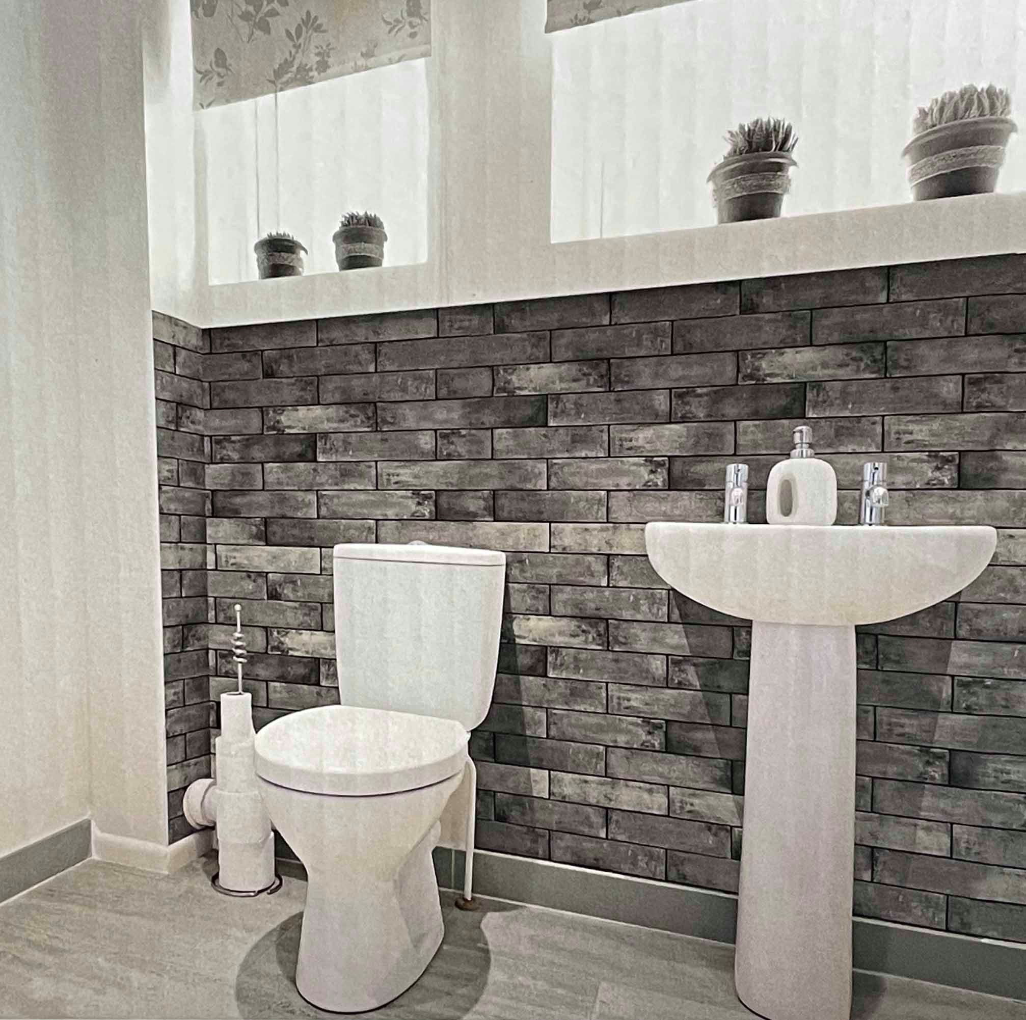 d-c-wall® 3D-Tapete Steinoptik 4,80€/m² PVC Wandbelag Steintapete als Deko & Spritzschutz, Spürbar geprägte Oberfläche, Steinoptik, (400 x 67,5cm - Länge x Breite), sehr lichtbeständig, abwischbar & stoßfest
