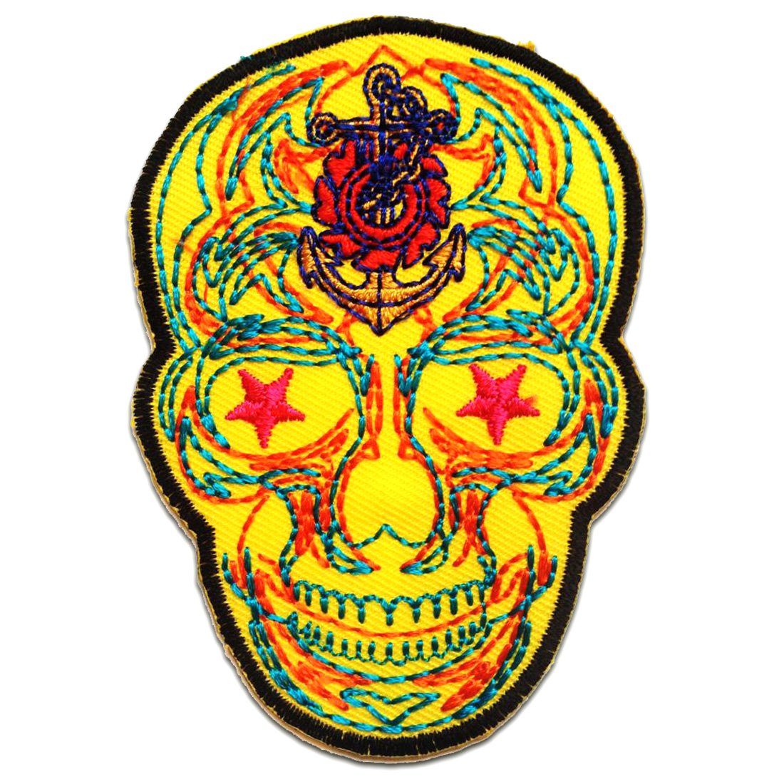 Totenkopf Punk Iro Aufnäher – 8 X 10,5 Cm, Gestickt, Bügelpatch Oder Aufnähen, Für Jacken & Taschen