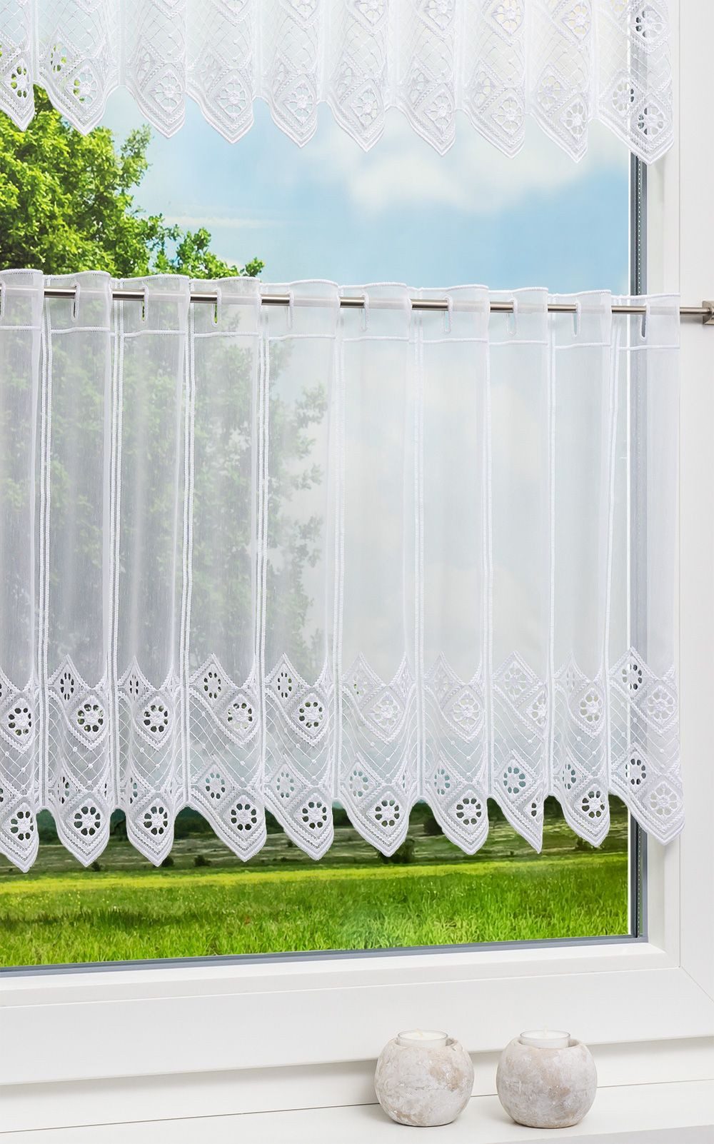 LYSEL® Scheibengardine Rautendesign (1 St), transparent, HxB 45x44cm günstig online kaufen