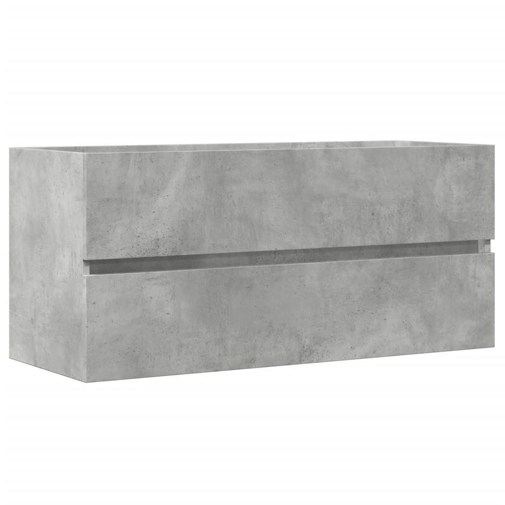 vidaXL Badezimmer-Set Waschbeckenunterschrank Betongrau 100x38,5x45 cm günstig online kaufen
