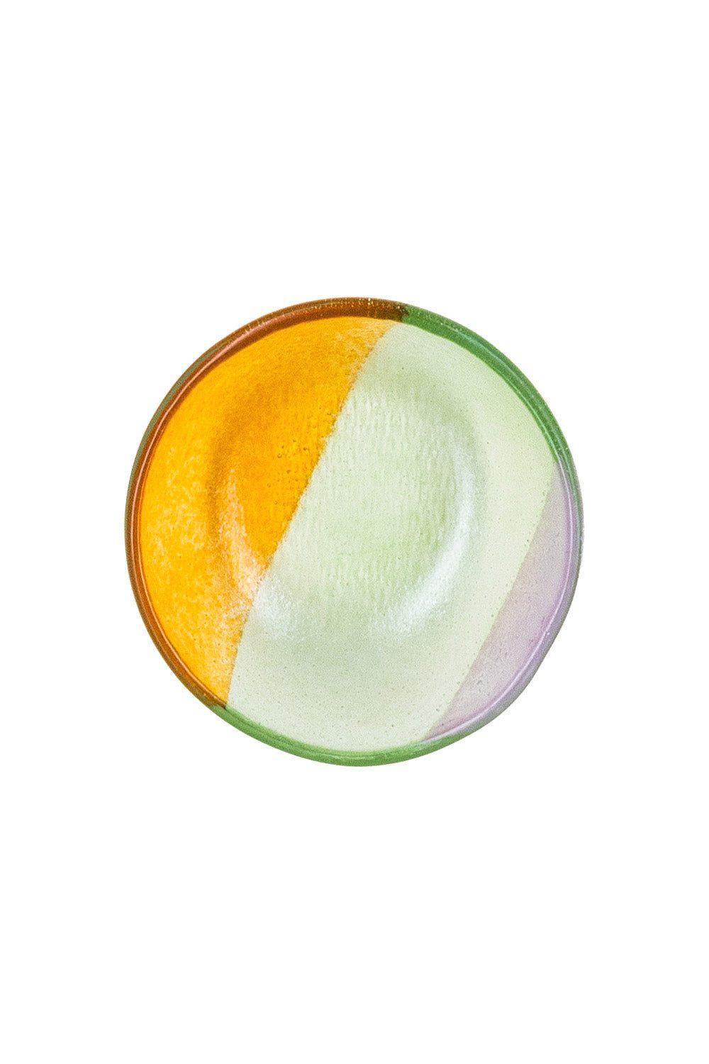 Tranquillo Schale Glasschale FLOATING HUES ⌀12x4,5 cm orange/grün spülmaschinengeeignet, (Einzelartikel), Handbemalt, im Fusingverfahren gefertigt, für kalte und warme Speisen
