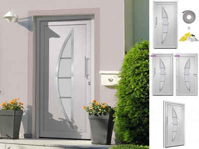 vidaXL Haustür Haustür Weiß 98x200 cm Eingangstür Außentür Nebeneingangstür