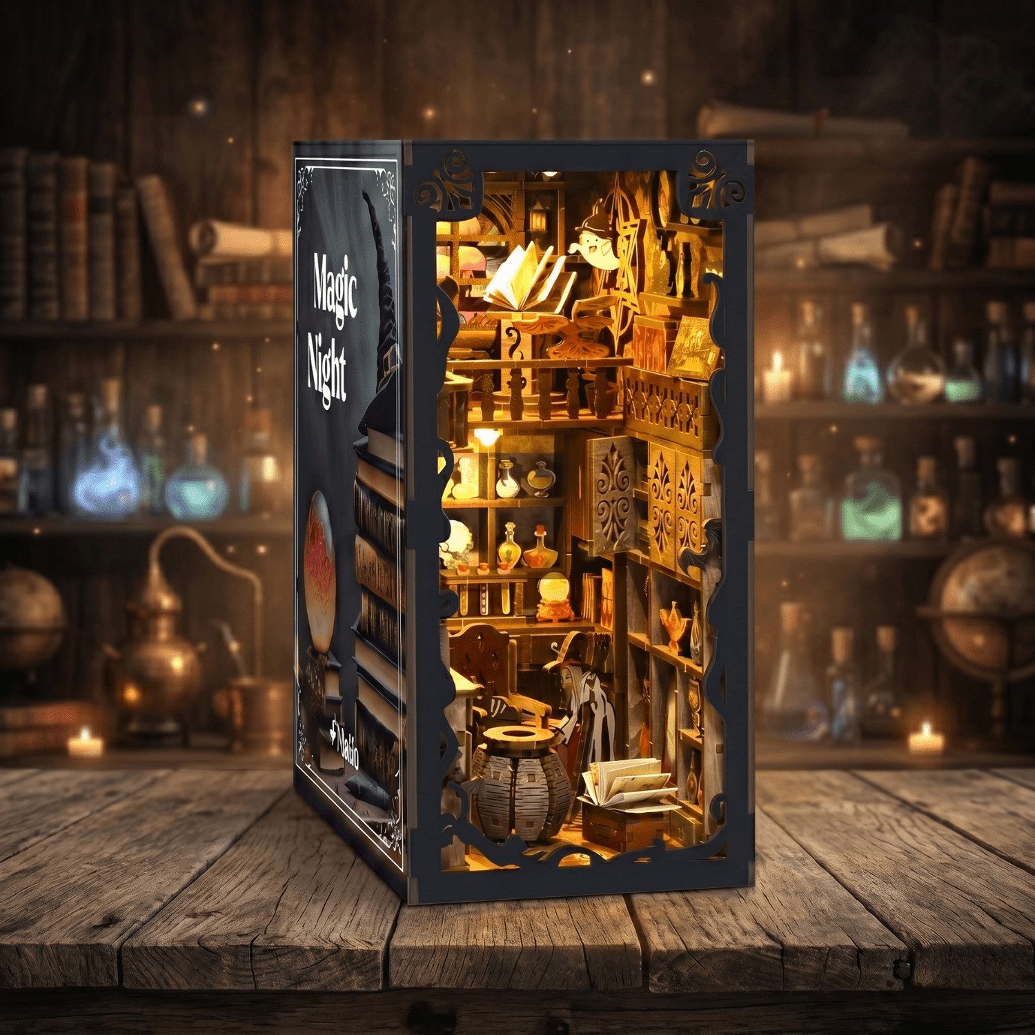 MagicHolz 3D-Puzzle MagicHolz MagicNight Book Nook, 308 Puzzleteile