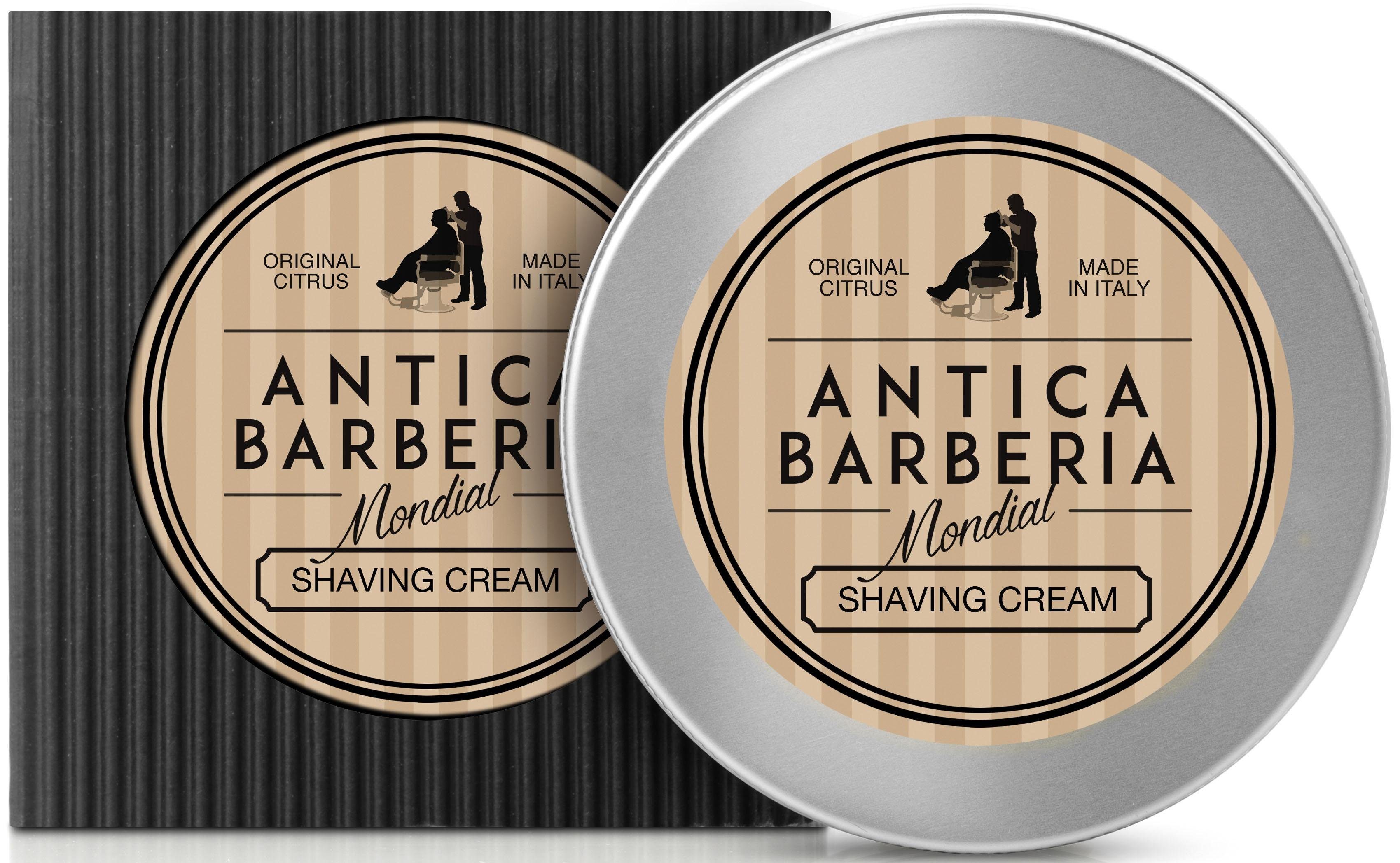 Mondial Antica Barberia Rasiercreme Original Citrus, Sanftes Gleiten der Klinge mit frisch-fruchtigem Duft.