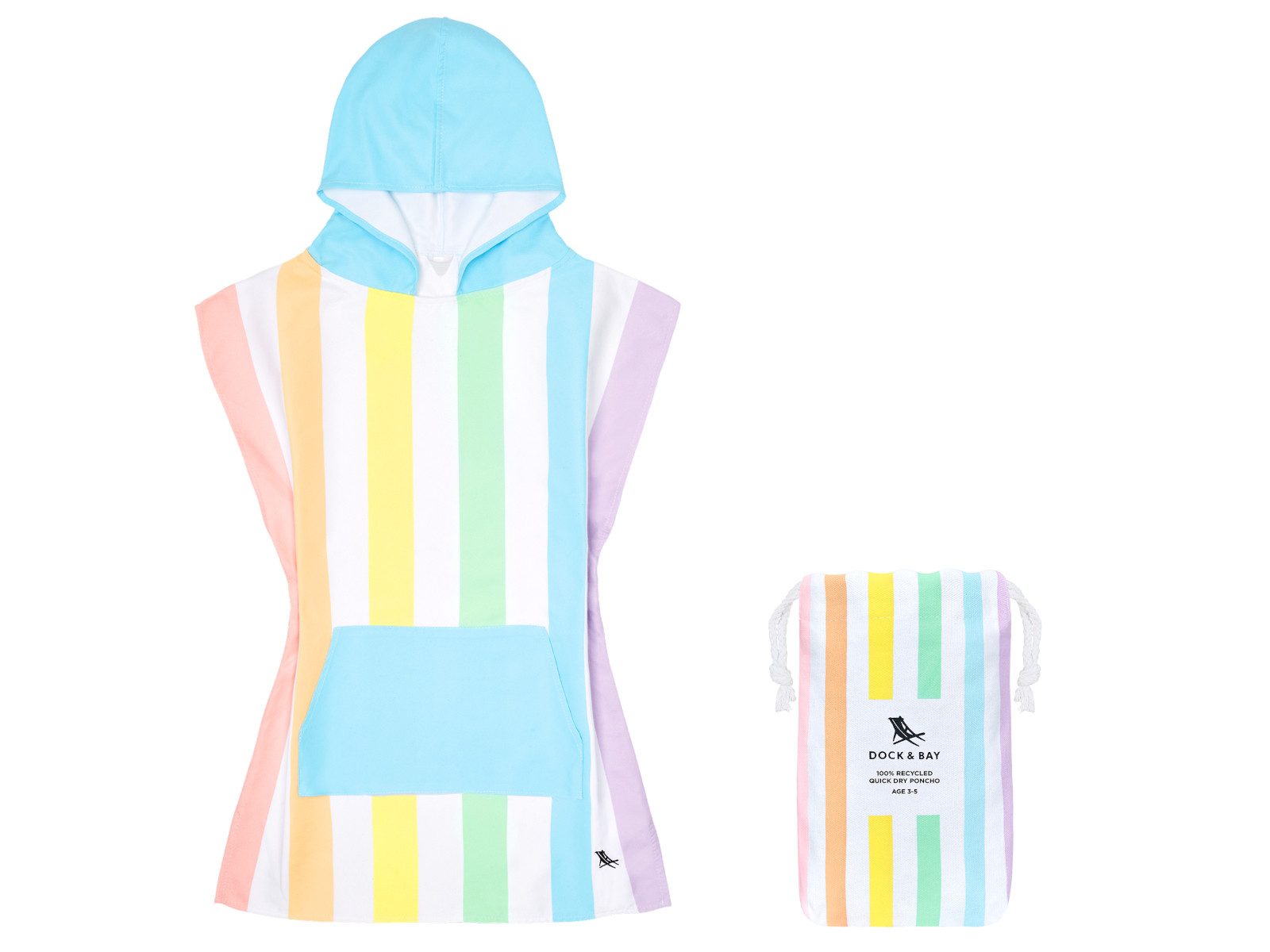 Dock & Bay LTD c/o Strandtuch Kinder-Badeponcho Unicorn Waves 66x49cm, Polyester (PONCHK-SUM-SM-UNICN-NS)