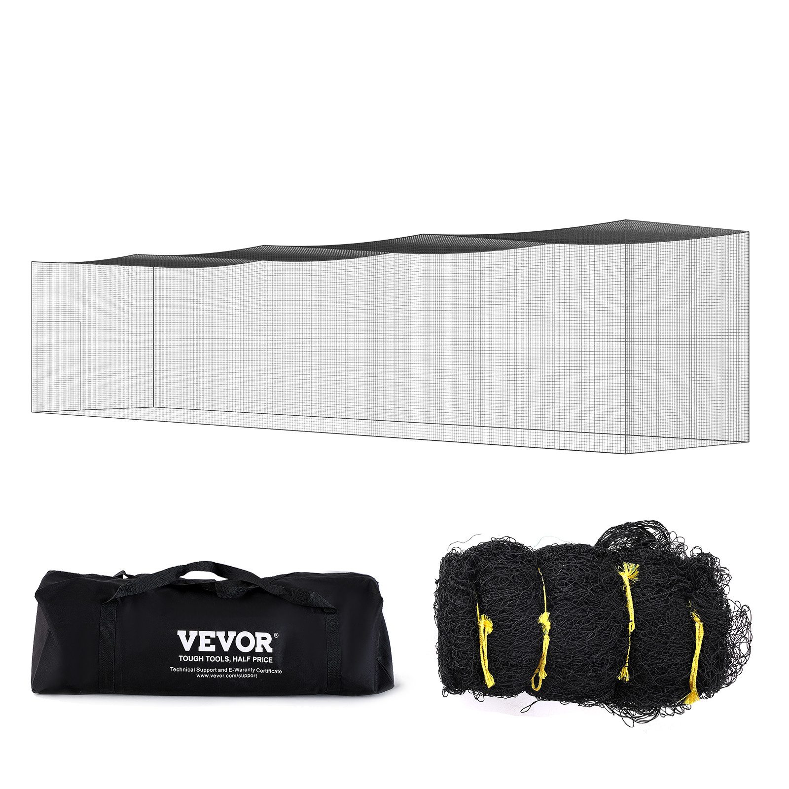VEVOR Badmintonnetz Baseball-Schlagkäfig-Netz mit Rahmen und Netz 55 Fuß