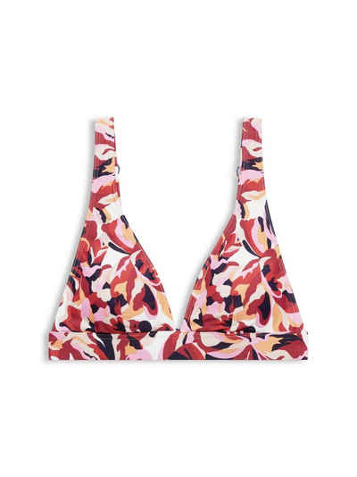 Esprit Triangel-Bikini-Top Wattiertes Bikini-Top mit floralem Print