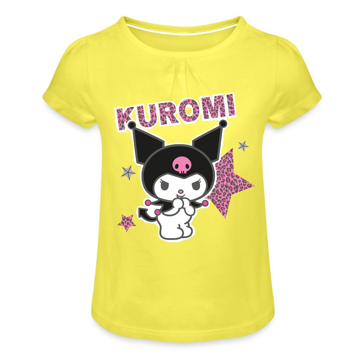 Spreadshirt T-Shirt Kuromi Mit Schriftzug Leo Stil Mädchen T-Shirt Twist (1-tlg)