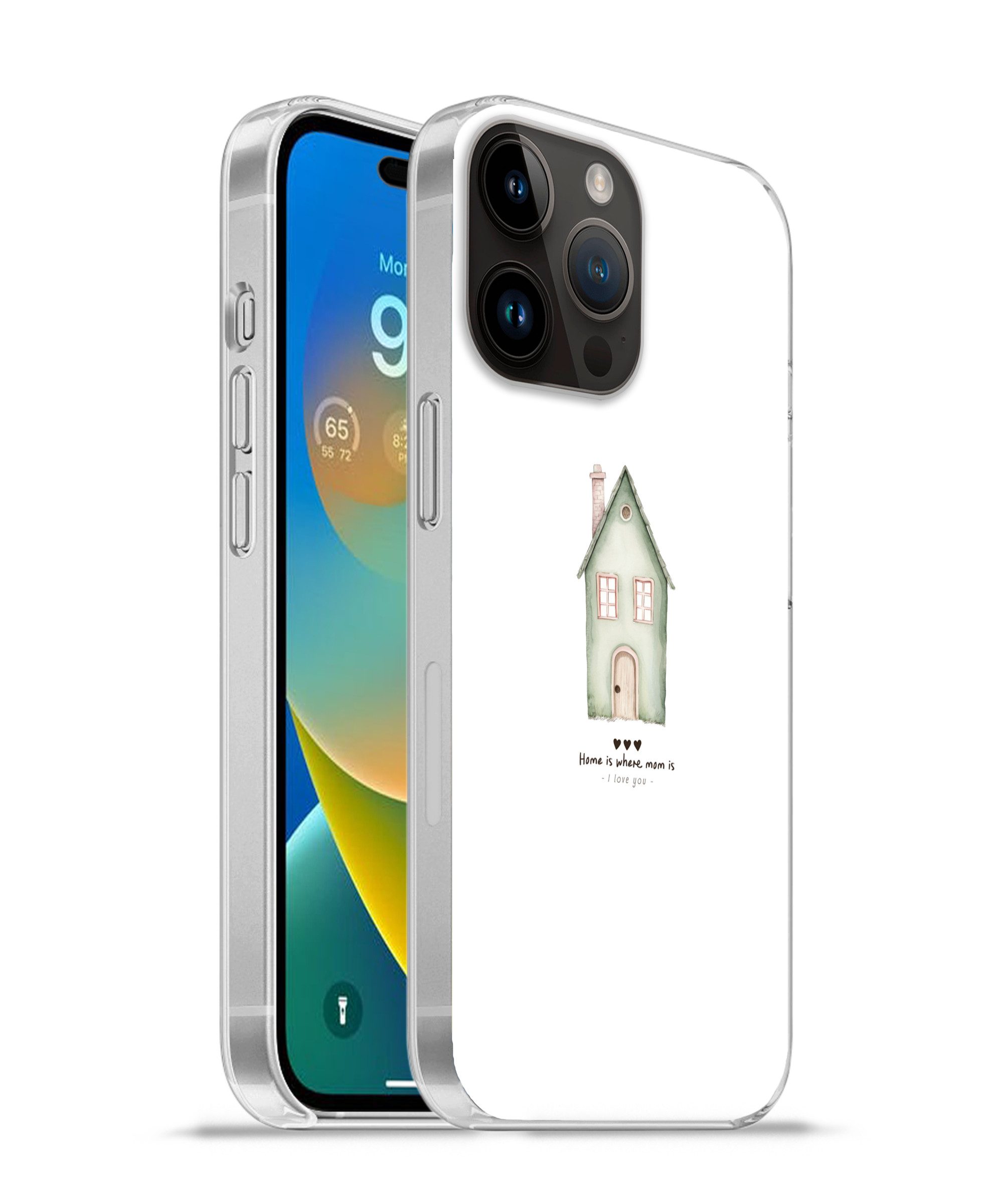 MuchoWow Handyhülle für Apple iPhone 14 Pro Landhaus - Grün - Text - Liebevoll, Smartphone-Bumper, Print, Handy Schutzhülle Dünn
