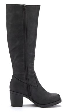 LASCANA Weitschaftstiefel Stiefel, Stiefelette, langer Stiefel, Blockabsatz, Cowboy Stil VEGAN