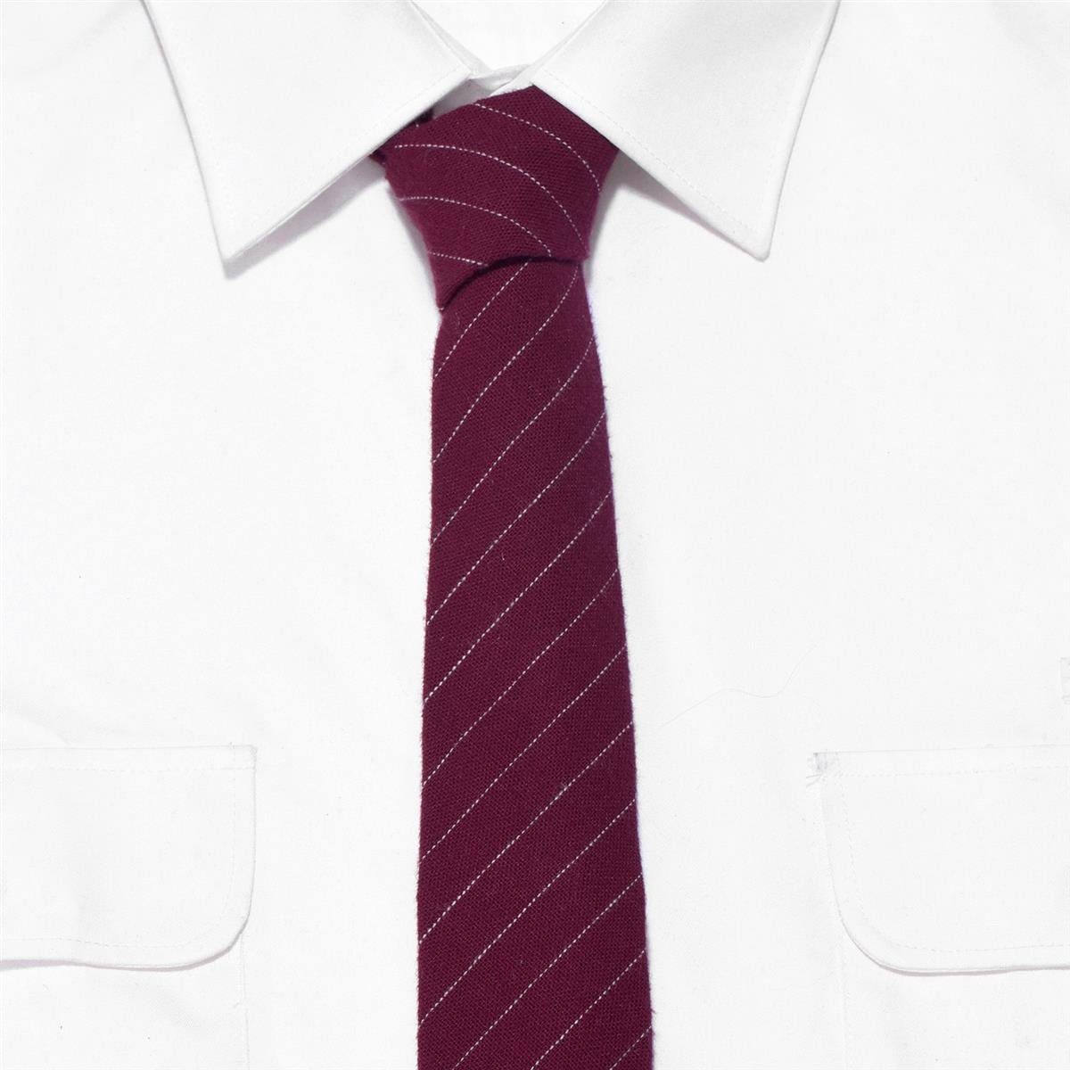 Karos Büro (Packung, Veranstaltungen Herren cm Krawatte oder Baumwolle, 1-St., kariert gestreift Krawatte) oder oder mit 1x bordeauxrot 6 Krawatte für gestreift, DonDon festliche Streifen