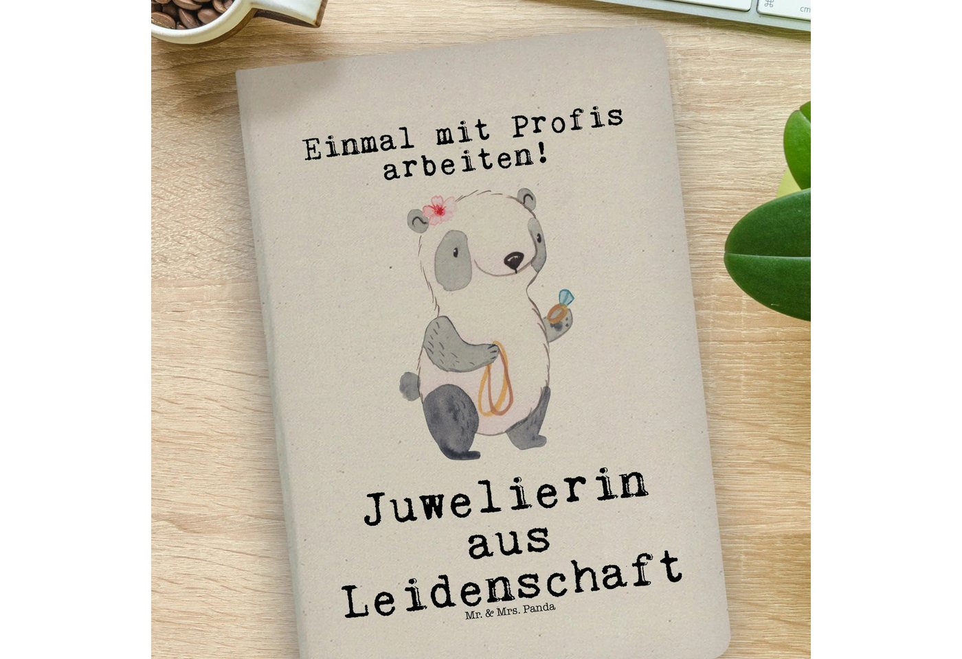 Thumbnail - Mr. & Mrs. Panda Notizbuch Juwelierin Leidenschaft - Transparent - Geschenk, Goldschmiedin, DIN Mr. & Mrs. Panda, Bezaub...