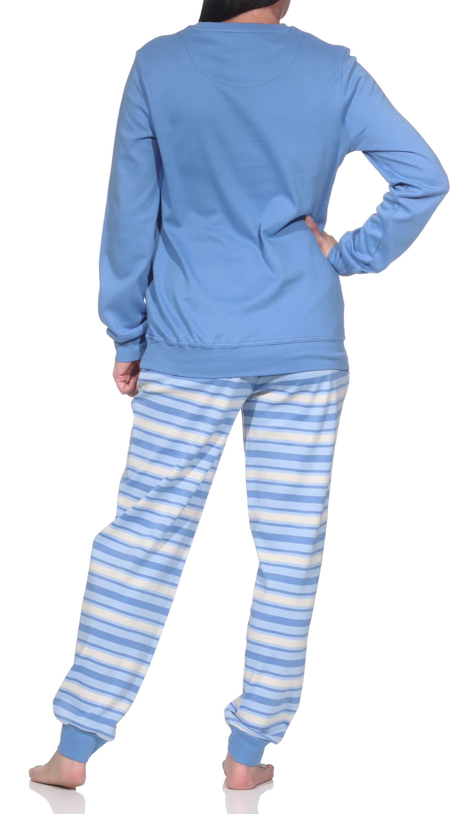 Normann Pyjama Normann Damen Pyjama in Kuschel Interlock Qualität + Teddybär Motiv – Bild 3 von 5