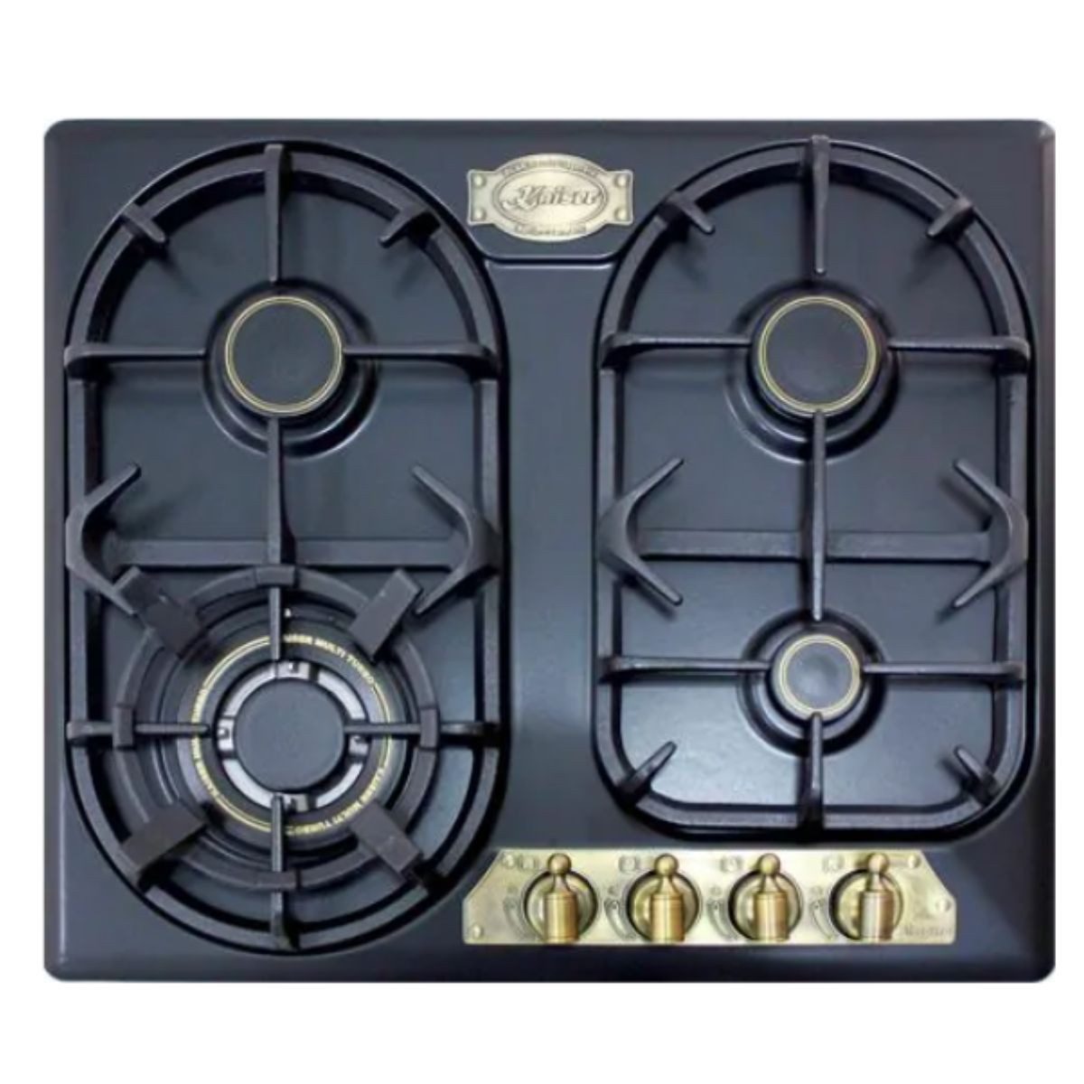 Kaiser Küchengeräte Backofen-Set Kaiser Empire Retro Küchenset Schwarz A6315+EH6355+KG6325, Katalytische, Haube, Gasherd, Backofen-Set