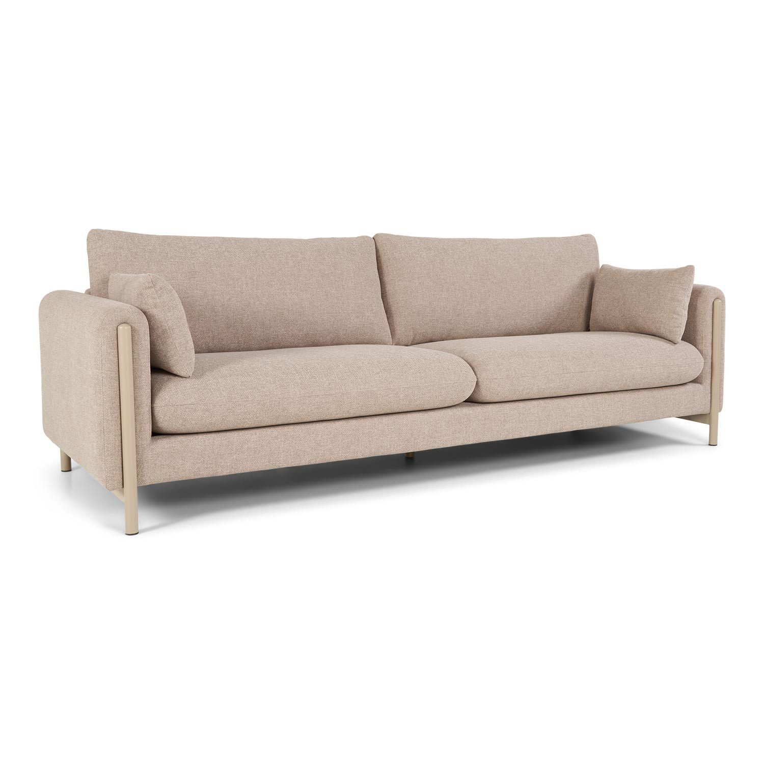 faee Chaiselongue Nova, Bezug Stoff in beige, Füße Metall