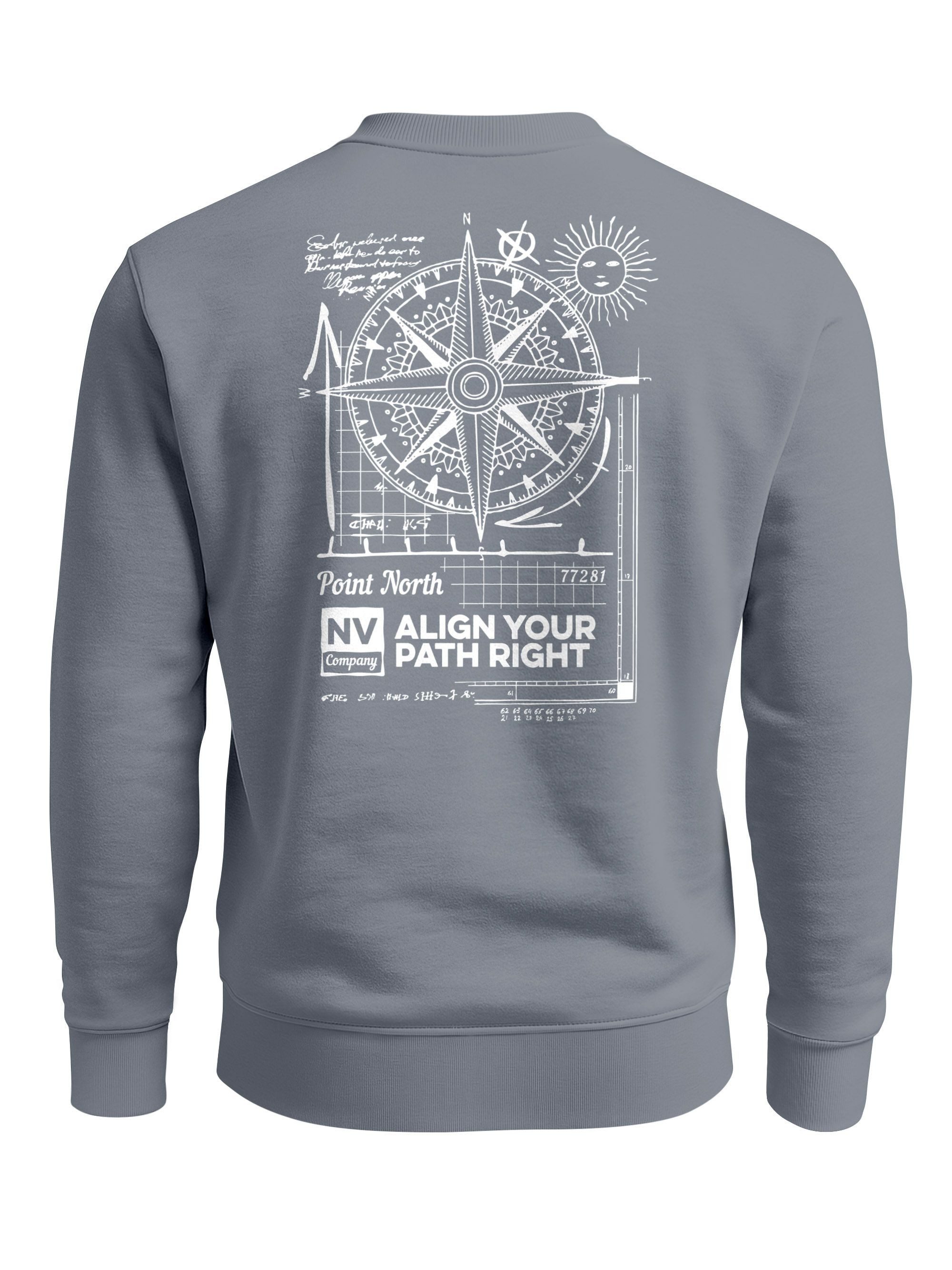 Sweatshirt Sweatshirt Herren Pullover mit Backprint Point North Kompass
