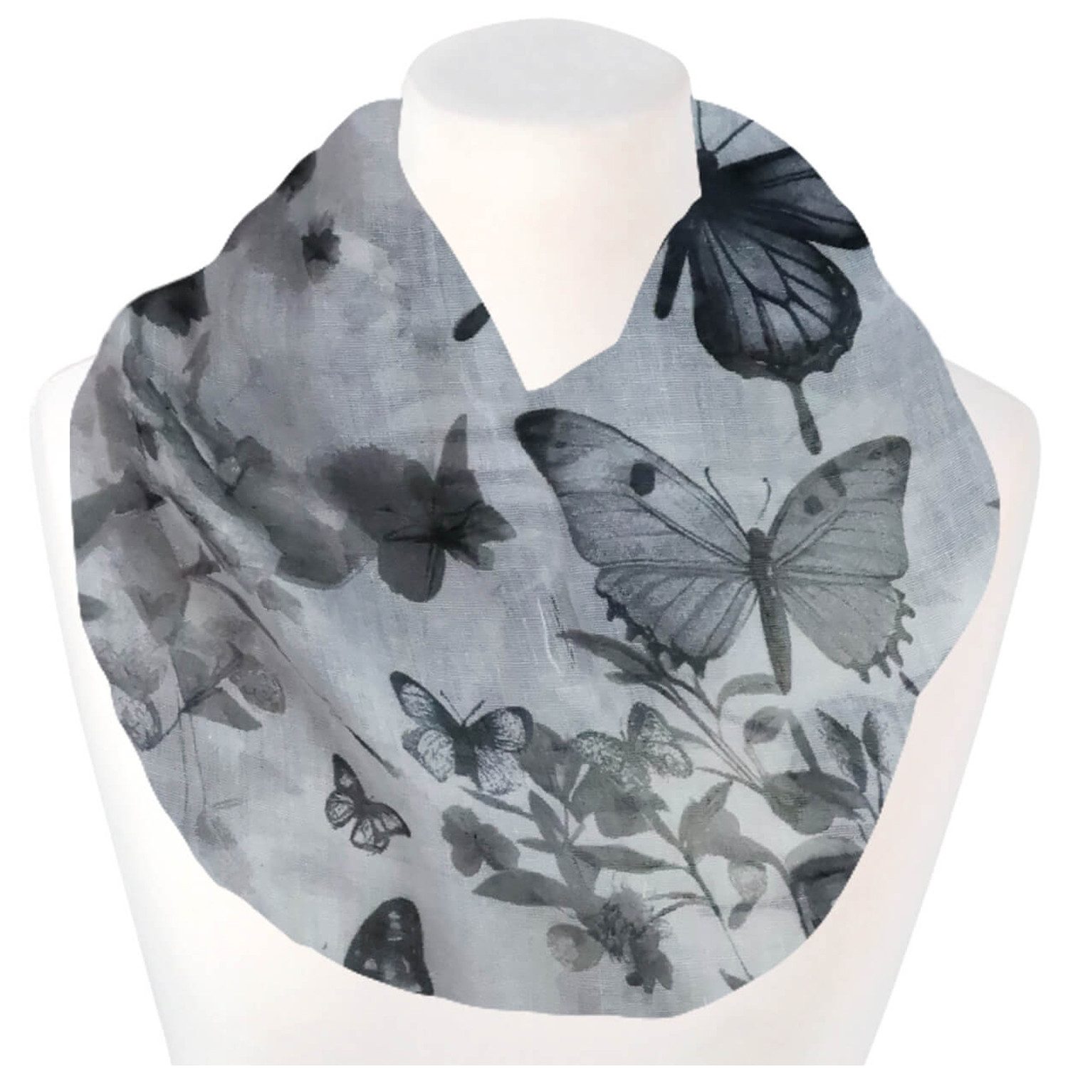 chic4home Loop Voyage Vibes, (1-St. 1-teilig), Damen Loop-Schal Schlauchschal Schmetterling Muster