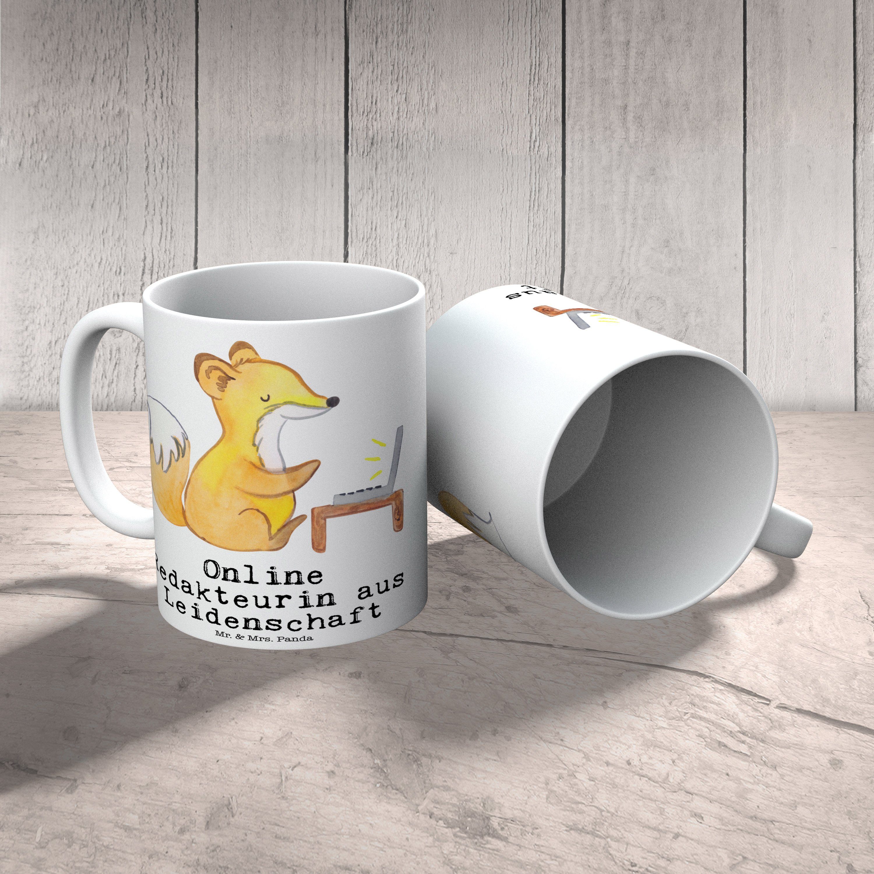 Geschenk, Tasse, - Mrs. Kaffeet, aus Mr. Redakteurin Tasse & - Panda Weiß Online Keramik Leidenschaft