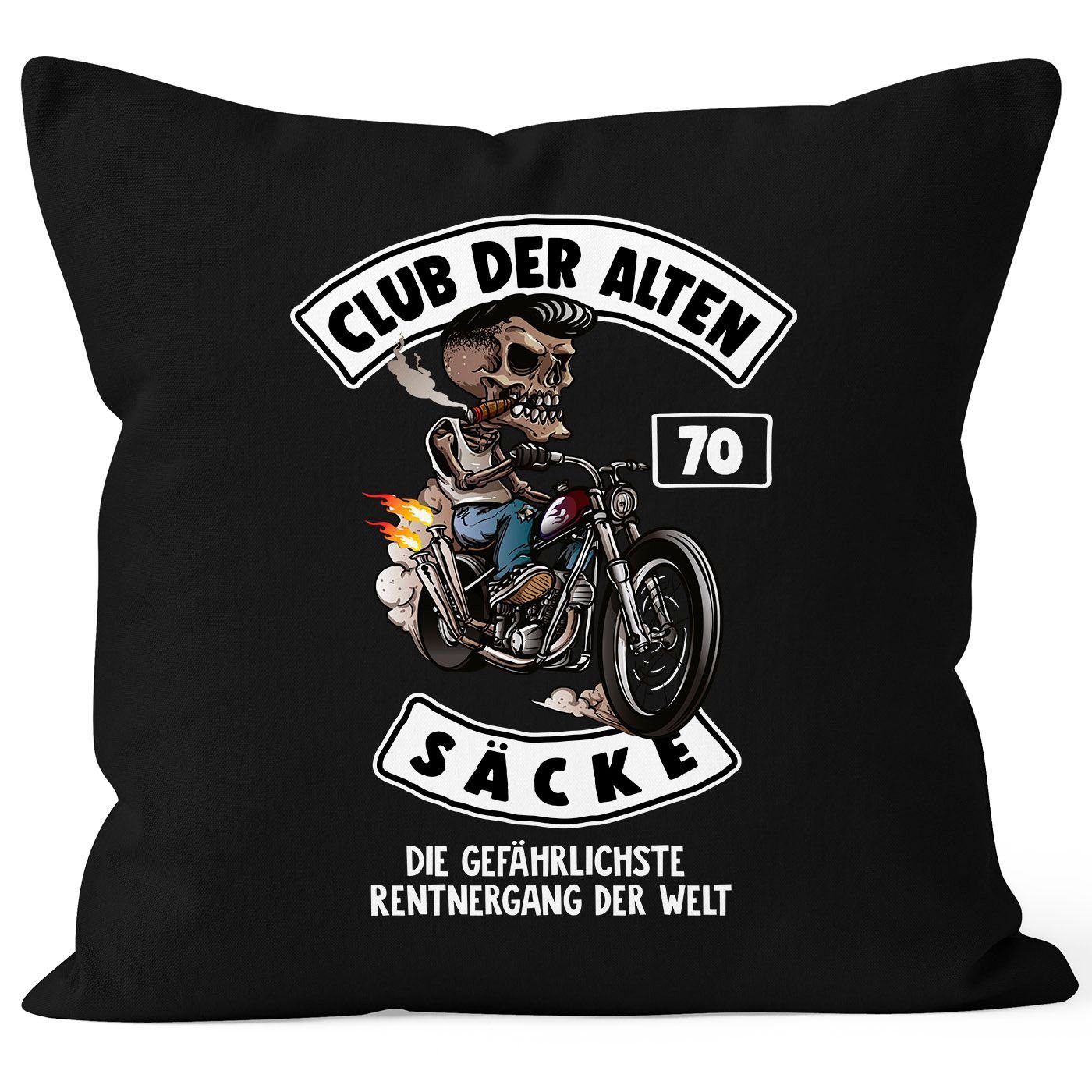 schwarz Kissen-Bezug 70 MoonWorks Club alten der Säcke Geburtstags-Geschenk Kissen-Hülle MoonWorks® Dekokissen