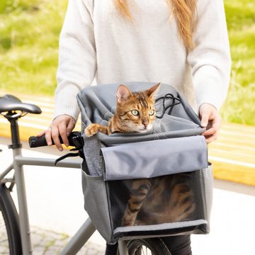 Navaris Tiertransporttasche Rucksack für Hunde Katzen - 31x27x27cm - Hundefahrradkorb bis 10 kg