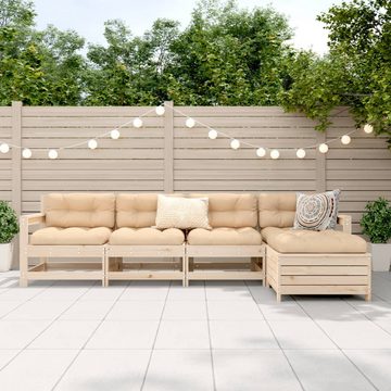 vidaXL Gartenlounge-Set 5-tlg. Garten-Sofagarnitur Massivholz Kiefer, (1-tlg)