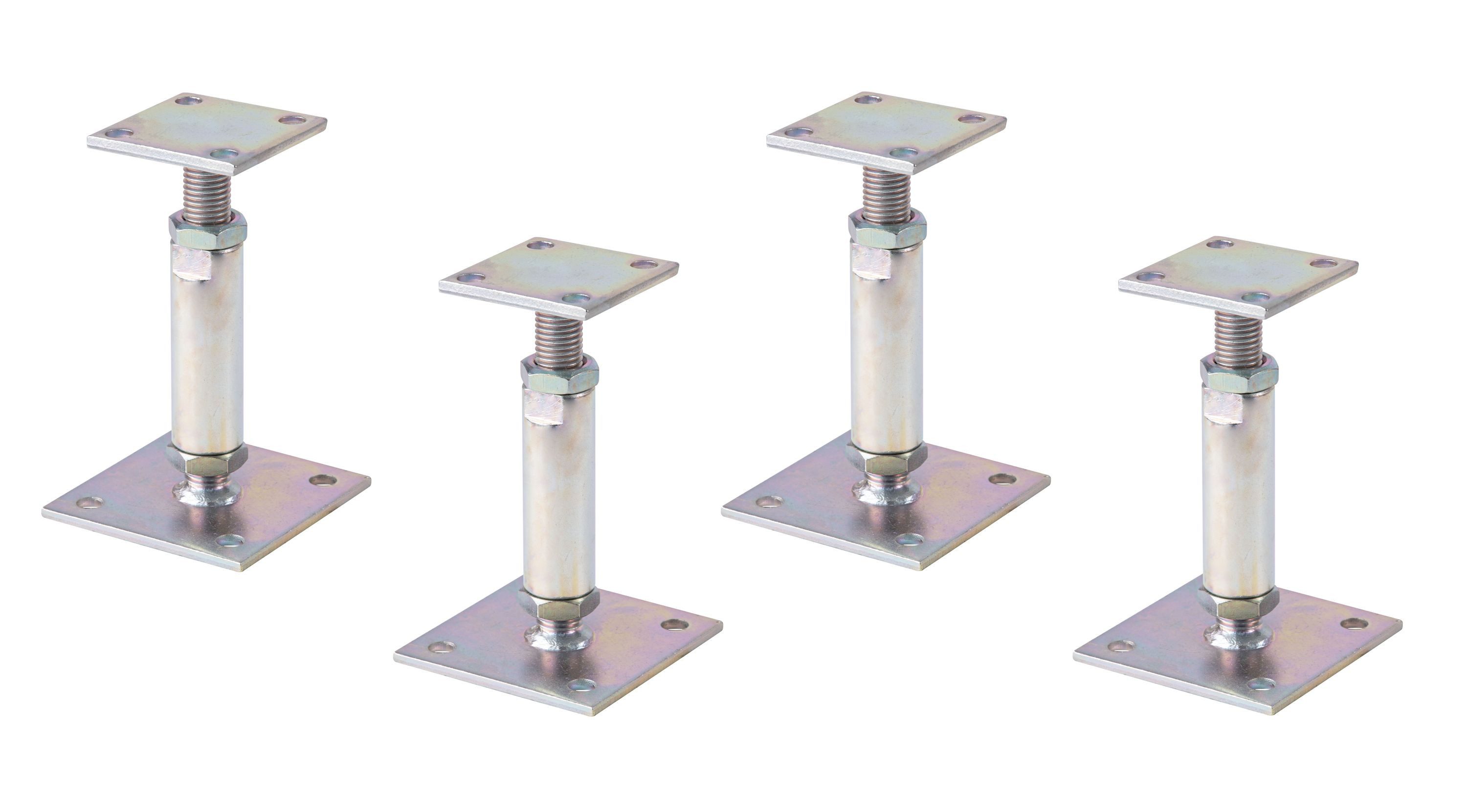 Alberts Pfostenträger, Alberts Pfostenträger 4er Set Pfostenanker höhenverstellbar 150 - 190