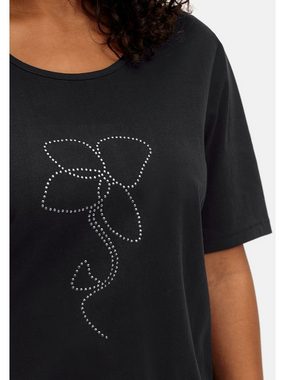 Sheego T-Shirt Große Größen mit Blumen-Applikation