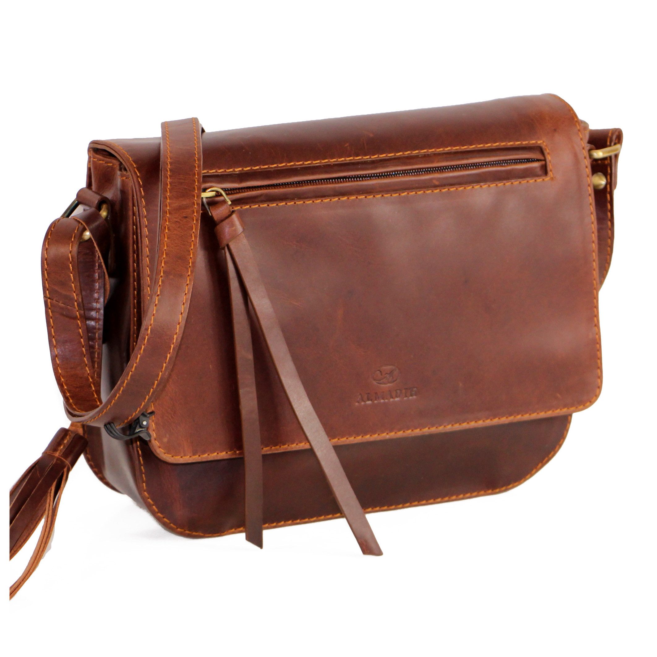 ALMADIH Umhängetasche Leder Damen