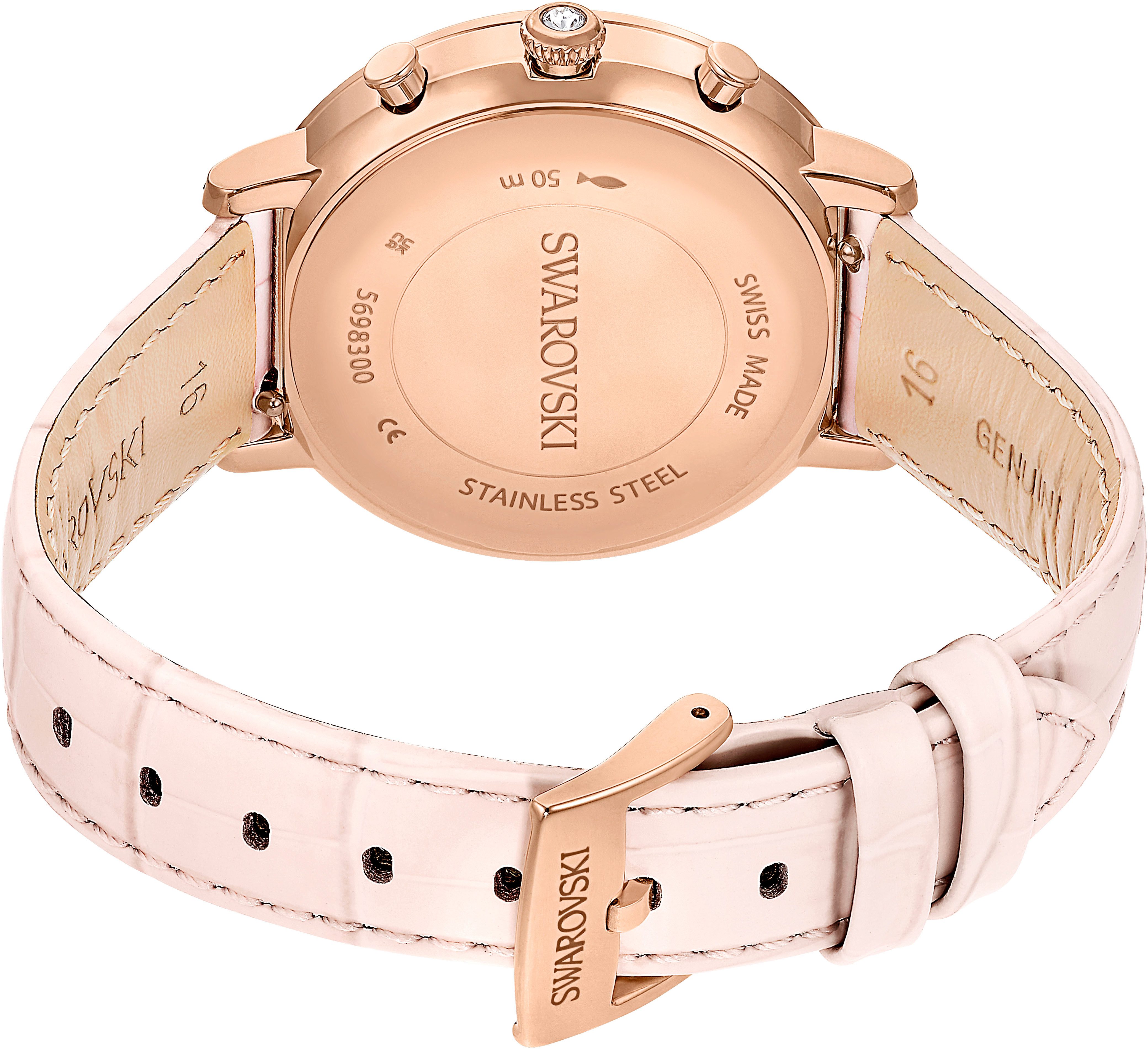 Swarovski Chronograph MATRIX CHRONO 5698300, Quarzuhr, Armbanduhr, Damenuhr, Swiss Made, Lederarmband, analog