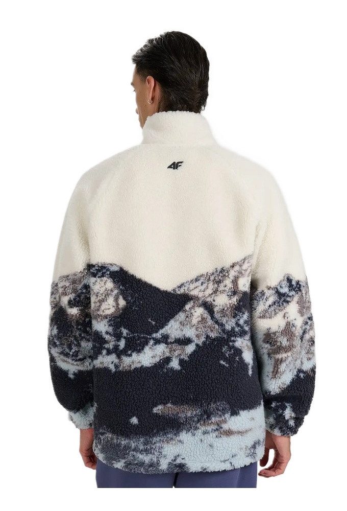 4F Fleecejacke U351 (Oversize, Sherpafleece) beige/bunt Herren günstig online kaufen