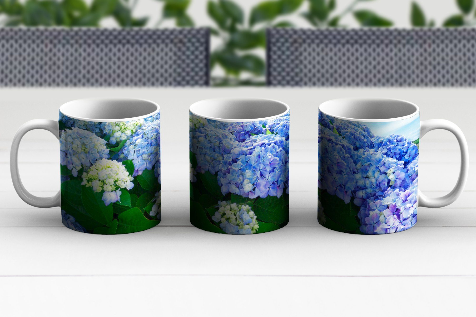 MuchoWow Tasse Geschenk Hortensienblüten, Japanische Teetasse, Becher, Teetasse, Kaffeetassen, Keramik