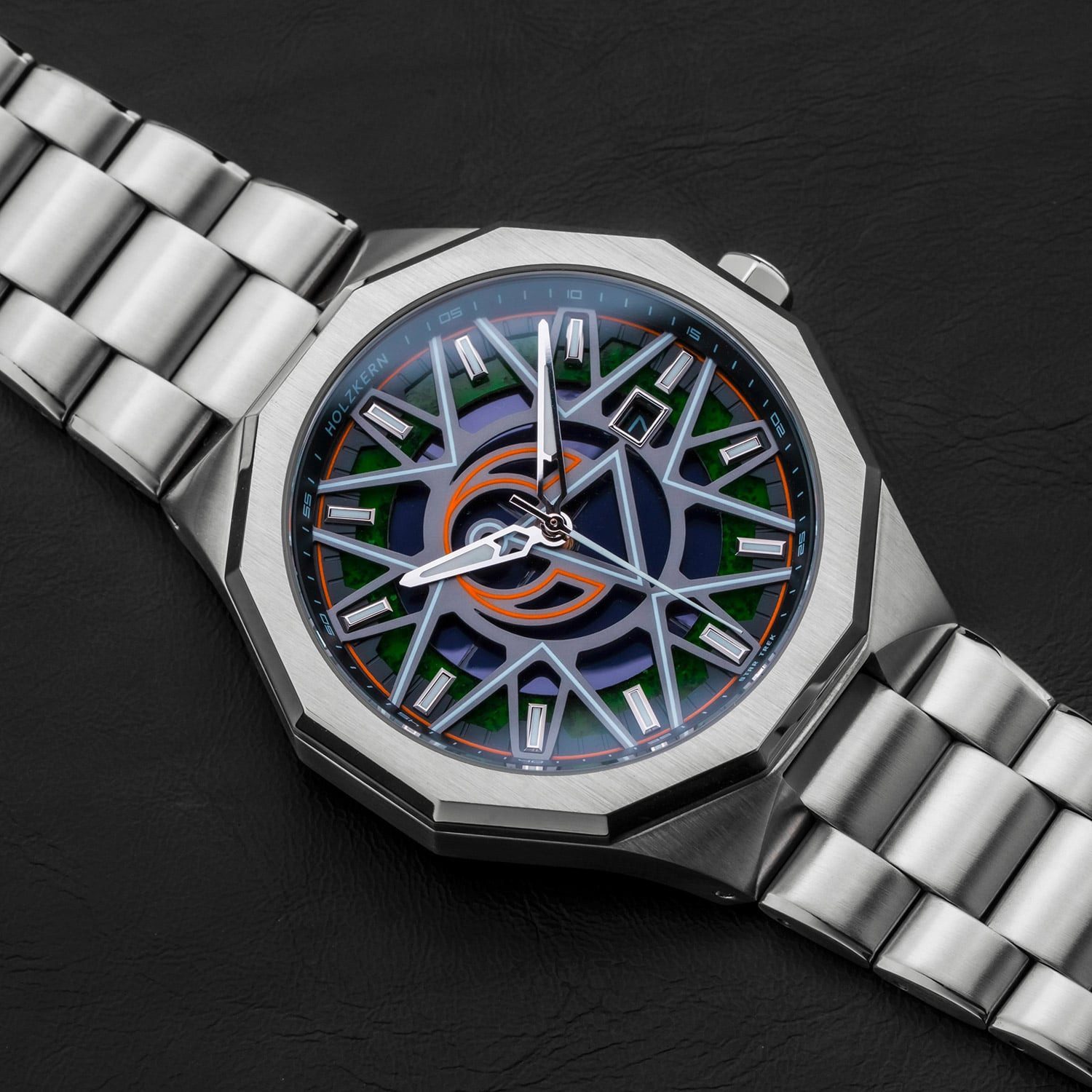 Holzkern Solaruhr 9010631023690, Herrenuhr Solar Star Trek™ Vulcan Achat/Grün