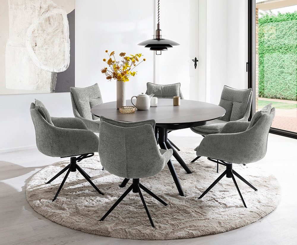 MCA furniture Esstisch Esstisch Rubikon, anthrazit, rund, ausziehbar, Ø 90(135) cm (No-Set)