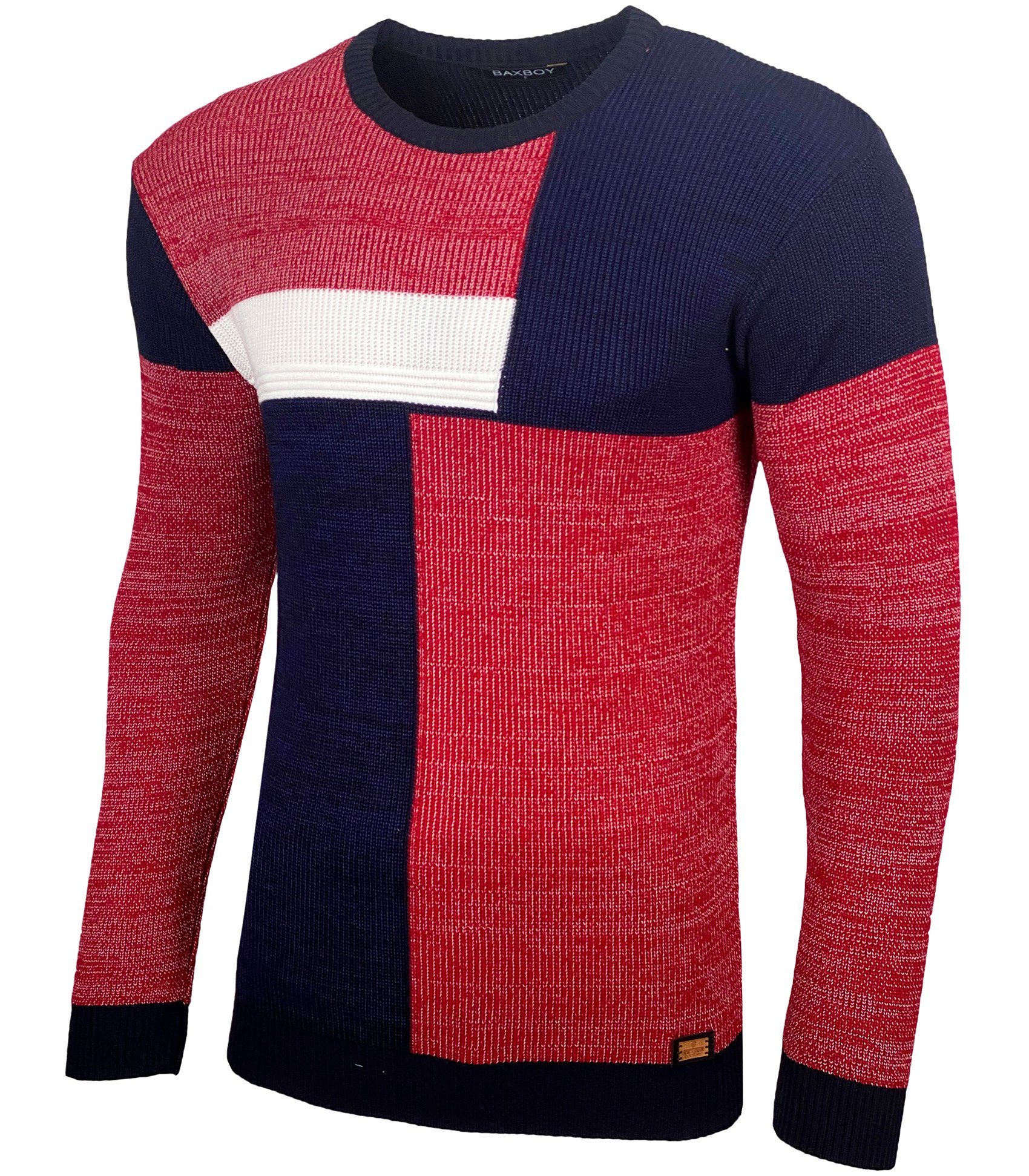 Baxboy Strickpullover Baxboy Herren Pullover Strick-Pullover Rundkragen BB-52288