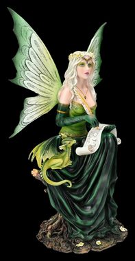 Figuren Shop GmbH Fantasy-Figur Elfen Figur - Prinzessin Giada mit Drache - Fantasy Figur Elfenfigur