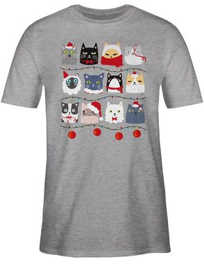 Shirtracer T-Shirt Katzen zu Weihnachten Weihachten Kleidung