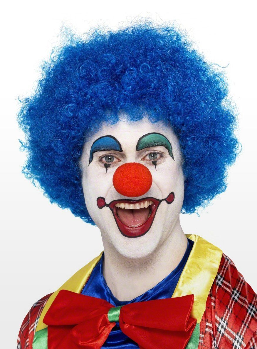 Kostüm-Perücke Clown blau