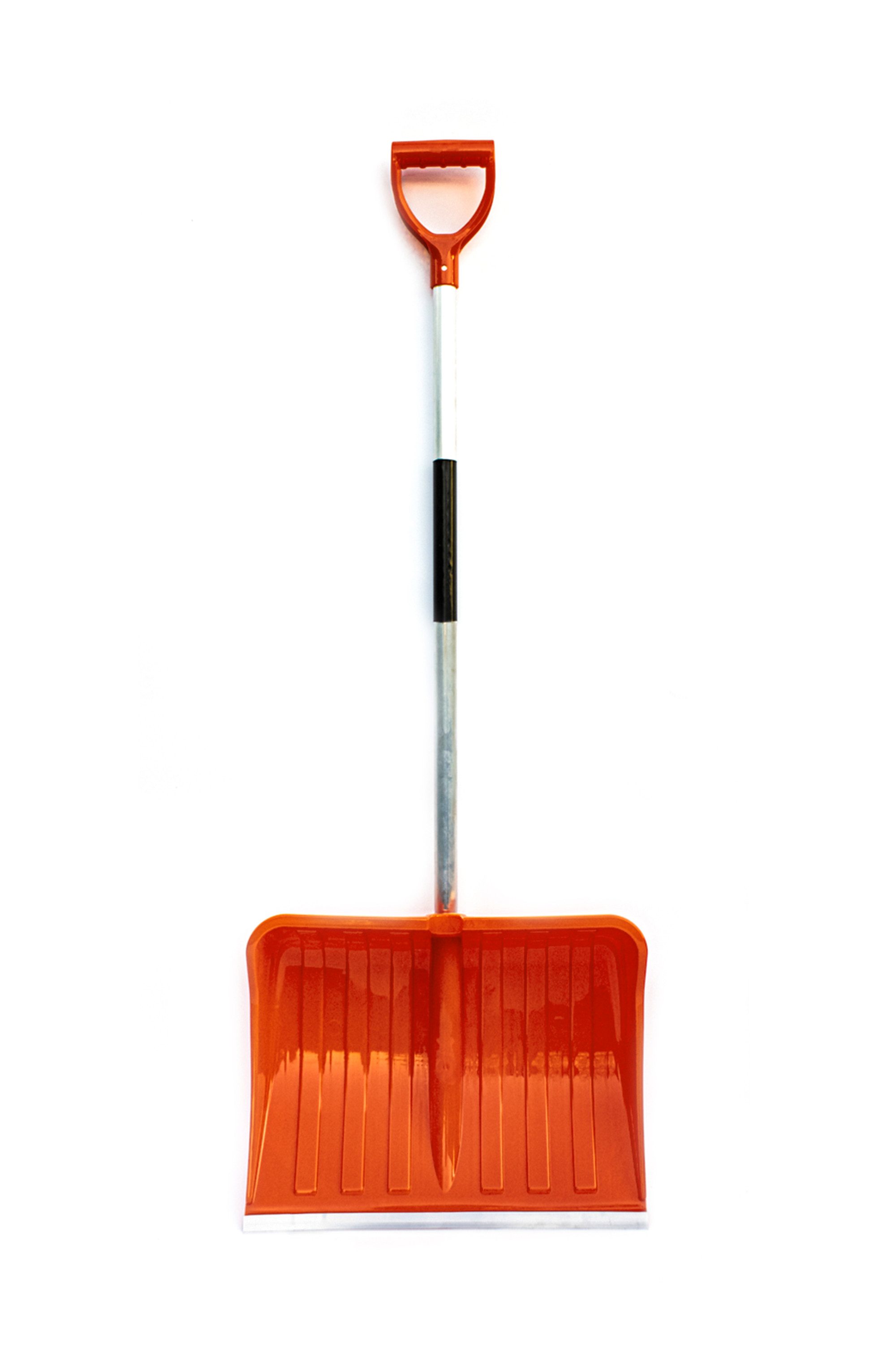 ONDIS24 Schneeschieber Schneeschaufel Schneeräumer aus Kunststoff mit Aluminiumstiel, 50 cm Arbeitsbreite, mit 100 cm langem Stiel, Ergonomische Schneeschaufel für Einfahrt, Gehweg & Hof