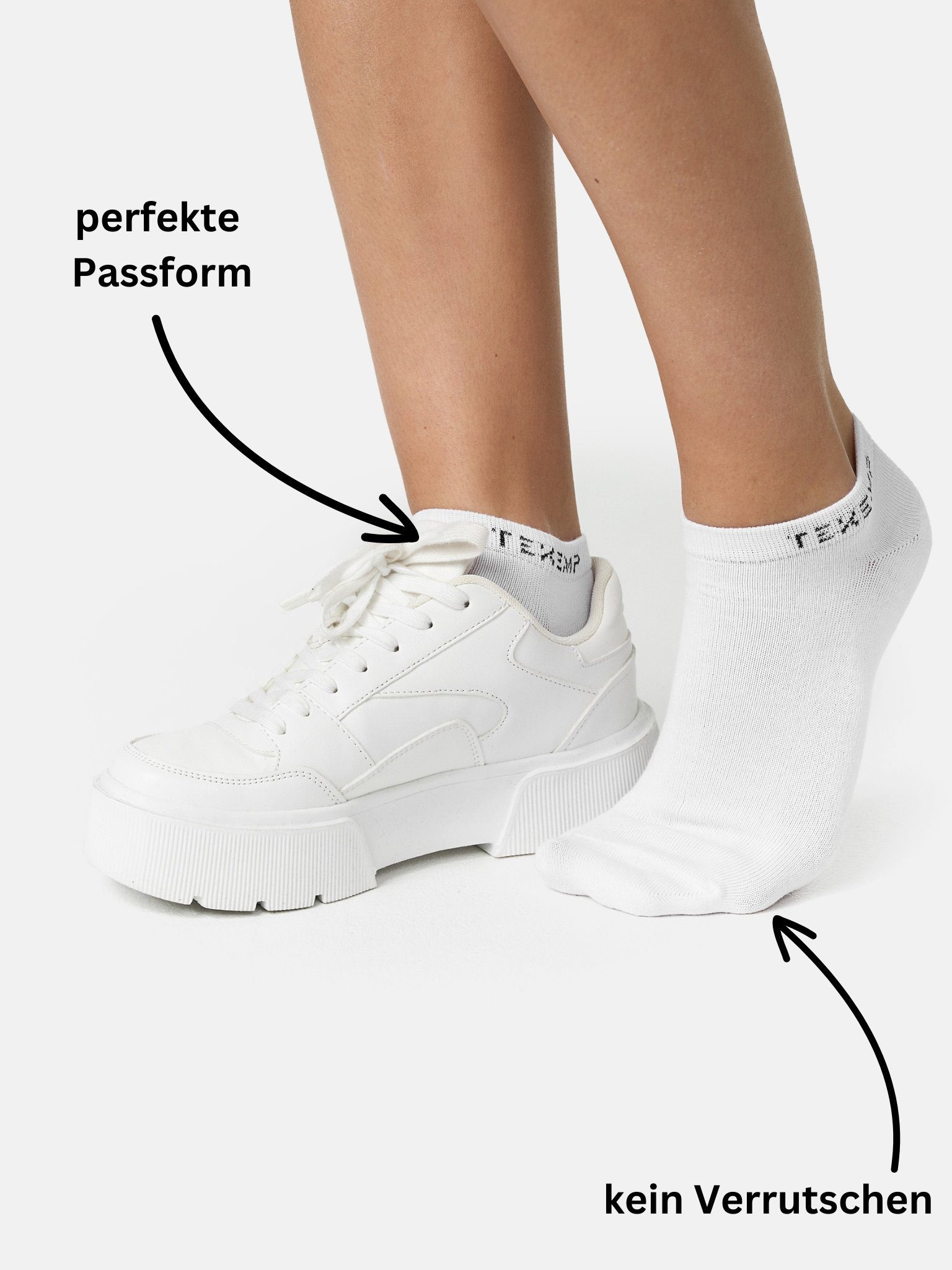 Paar) Paar Damen Sport Socken 10 Herren Sneakersocken Weiß & (Packung, 10 Robust Freizeit TEXEMP & Sneaker Kurz Langlebig Baumwolle 10-Paar,